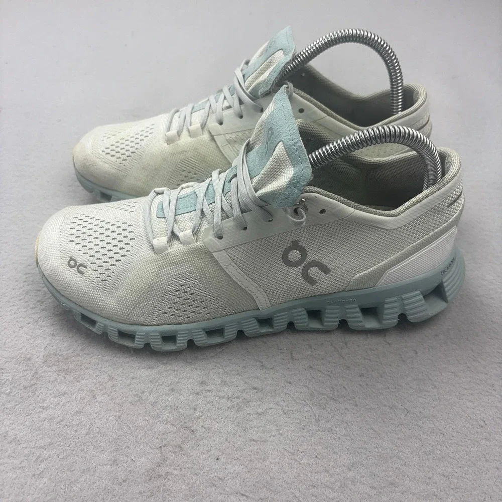 On Cloud Shoes Womens Size 8 Gray Blue CloudTec Running Sneakers Mesh Athletic